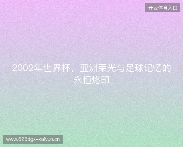 2002年世界杯，亚洲荣光与足球记忆的永恒烙印